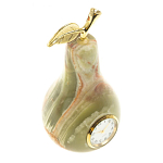 Часы настольные в виде груши из натурального камня Оникс Stone Clock варинант исполнения - 2 | Loft Concept в Липецке