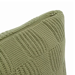 Подушка из хлопка рельефной вязки зеленого цвета Eden Line варинант исполнения - 2 | Loft Concept в Липецке