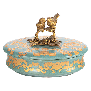 Шкатулка фарфоровая с бризовыми птичками Forest Dwellers