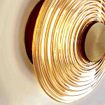 Бра с рельефным круглым плафоном янтарного цвета Savio Glass Disc Light варинант исполнения - 3 | Loft Concept в Липецке