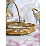 Блюдо овальное с ручкой и голубым фарфоровым дном с цветочным рисунком Blue Garden варинант исполнения - 4 | Loft Concept в Липецке