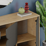 Комод цвета древесины с 3-мя дверцами и выдвижным ящиком темно-серого цвета SPARK CONSOLE OAK ANTHRACITE варинант исполнения - 4 | Loft Concept в Липецке