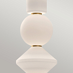 Подвесной светильник белого цвета с тремя геометрическими плафонами Alora Mood варинант исполнения - 9 | Loft Concept в Липецке