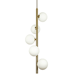 Подвесной светильник с 5-ю сферическими плафонами из матового стекла Pearls Suspension Brass Tube Hanging Lamp варинант исполнения - 1 | Loft Concept в Липецке