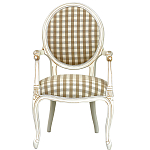 Стул с подлокотниками и круглой спинкой  Checkered Upholstery Chair обивка в клетку варинант исполнения - 2 | Loft Concept в Липецке