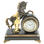 Часы настольные бронзовые с декором в виде коня Horse Stone Clock варинант исполнения - 5 | Loft Concept в Липецке