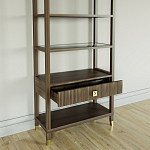 Стеллаж Elsa Dreams Walnut со стеклянными полками и ящиком варинант исполнения - 3 | Loft Concept в Липецке