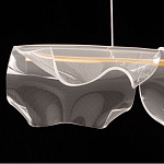 Люстра линейная с 3-мя белыми волнистыми плафонами Wave Line варинант исполнения - 6 | Loft Concept в Липецке