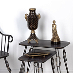 Ваза черного цвета из фарфора с золотистым узором и бронзовыми элементами Eden Garden porcelain and bronze варинант исполнения - 3 | Loft Concept в Липецке