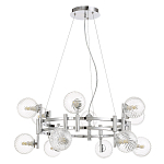 Люстра подвесная с 12-ю рельефными прозрачными плафонами из стекла и основанием цвета Хром Perforated Glass Bubbles варинант исполнения - 1 | Loft Concept в Липецке