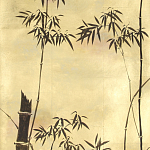 Обои ручная роспись Bamboo Quicksilver on Warm Gold gilded tea paper варинант исполнения - 1 | Loft Concept в Липецке