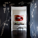 Обои ручная роспись Bamboo Special Colourway on Pitch dyed silk варинант исполнения - 1 | Loft Concept в Липецке