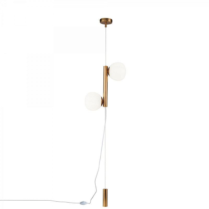 Торшер Tiepolo Ball Floor Lamp Double gold Золотой Белый Торшер Tiepolo Ball Floor Lamp Double gold Золотой Белый в Липецке | Loft Concept