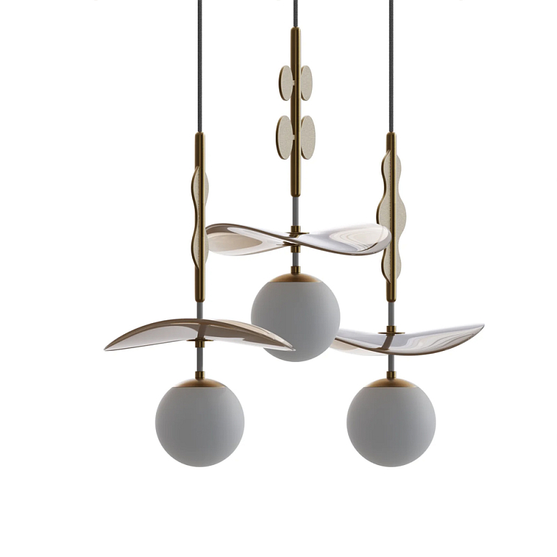 Подвес Bloomy Бежевый Белый Латунь в Липецке | Loft Concept 