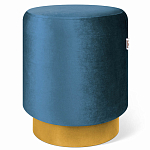 Пуф синий велюр на золотом металлическом основании Golden Belt варинант исполнения - 1 | Loft Concept в Липецке