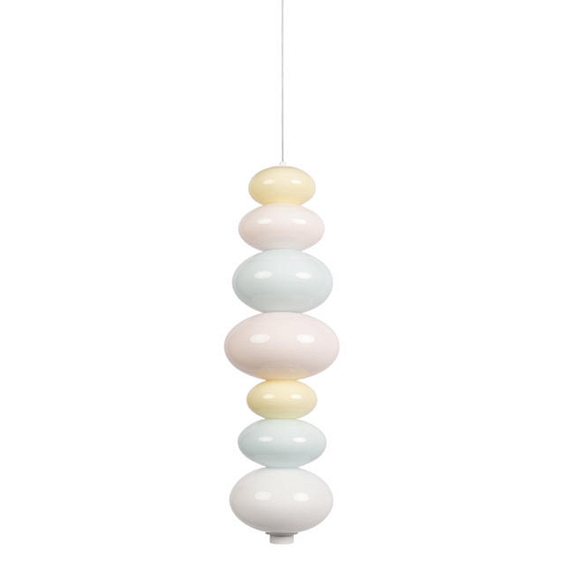 Подвесной светильник светодиодный из стеклянных сфер в пастельных тонах Pastel Lunaria Aura Голубой пастельный Розовый пастельный Желтый Мульти Подвесной светильник светодиодный из стеклянных сфер в пастельных тонах Pastel Lunaria Aura Голубой пастельный Розовый пастельный Желтый Мульти в Липецке | Loft Concept