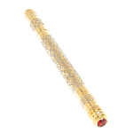 Ручка шариковая металлическая с гравировкой и красным фианитом в деревянной коробке Metal Pens варинант исполнения - 3 | Loft Concept в Липецке