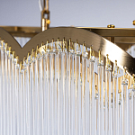 Люстра прямоугольная на цепях с прозрачными трубками и волнистым краем Nembus варинант исполнения - 7 | Loft Concept в Липецке