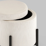 Молочный пуф на черных ножках SANJAY варинант исполнения - 3 | Loft Concept в Липецке