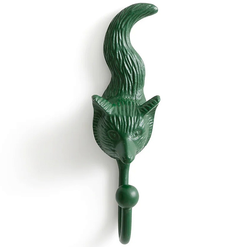 Настенный крючок лиса Fox Wall Hook Green Зеленый Настенный крючок лиса Fox Wall Hook Green Зеленый в Липецке | Loft Concept
