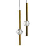 Подвесной светильник с 2-мя плафонами Celestin Spheres Brass Hanging Lamp варинант исполнения - 1 | Loft Concept в Липецке