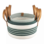 Корзина для хранения с ручками Interlacement Green  варинант исполнения - 3 | Loft Concept в Липецке