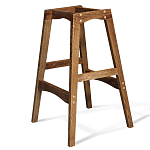 Барный стул со спинкой на 4-х деревянных ножках Коричневый Велюр Vendramin Chair  варинант исполнения - 6 | Loft Concept в Липецке