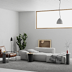 Стол журнальный цвета антрацит из 3-х частей со столешницами в виде геометрических элементов MUND ANTHRACITE варинант исполнения - 2 | Loft Concept в Липецке