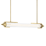 Подвесной светильник линейный золотого цвета с длинной цилиндрической стеклянной трубкой Eurofase варинант исполнения - 1 | Loft Concept в Липецке
