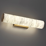 Бра с цилиндрическим плафоном из белого алебастра на прямоугольном основании Латунь Cryptocrystalline Stone варинант исполнения - 2 | Loft Concept в Липецке