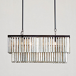 Люстра линейная прямоугольная с подвесками из натурального перламутра Nacre варинант исполнения - 2 | Loft Concept в Липецке