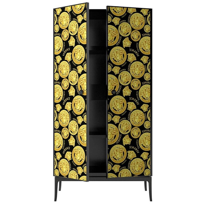 Stiletto Cabinet Barocco Medusa Бежевый Черный матовый Золотой в Липецке | Loft Concept 