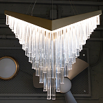 Люстра золотого цвета в форме галочки с каскадом длинных прозрачных трубок Eurofase варинант исполнения - 13 | Loft Concept в Липецке