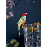 Ваза из прозрачного стекла с бронзовыми ножками и фигурками попугаев Eden Garden porcelain and bronze варинант исполнения - 3 | Loft Concept в Липецке