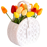 Кашпо для цветов в виде сумки Bag Vase Round White варинант исполнения - 1 | Loft Concept в Липецке