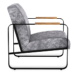 Кресло серый велюр с жесткими подлокотниками на полозьях Ashton варинант исполнения - 2 | Loft Concept в Липецке