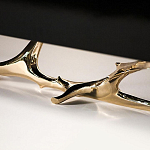 Дизайнерский комод чёрный глянцевый с основанием в виде золотых ветвей Meta Credenza  варинант исполнения - 2 | Loft Concept в Липецке