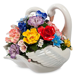 Статуэтка фарфоровая Лебеди с цветами Charming Statuette варинант исполнения - 1 | Loft Concept в Липецке