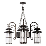 Уличная подвесная люстра с 4-мя цилиндрическими плафонами на цепях Elysian Lanterns варинант исполнения - 1 | Loft Concept в Липецке