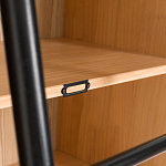 Книжный шкаф из массива сосны с металлической лестницей Burton Wood Cabinet варинант исполнения - 6 | Loft Concept в Липецке