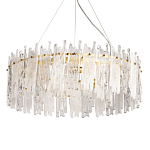 Люстра круглая с прозрачными стержнями разной длины Textured Glass Chandelier варинант исполнения - 1 | Loft Concept в Липецке