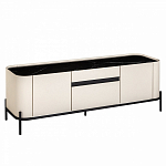 ТВ-тумба белая с чёрной столешницей с 2-мя дверками и ящиком San Marco варинант исполнения - 1 | Loft Concept в Липецке