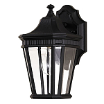 Настенный фонарь черного цвета с прозрачными стеклянным плафоном Feiss варинант исполнения - 6 | Loft Concept в Липецке