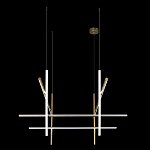 Люстра с 8-ю пересекающимися цилиндрическими плафонами на тонких тросах Trumpet tube варинант исполнения - 5 | Loft Concept в Липецке