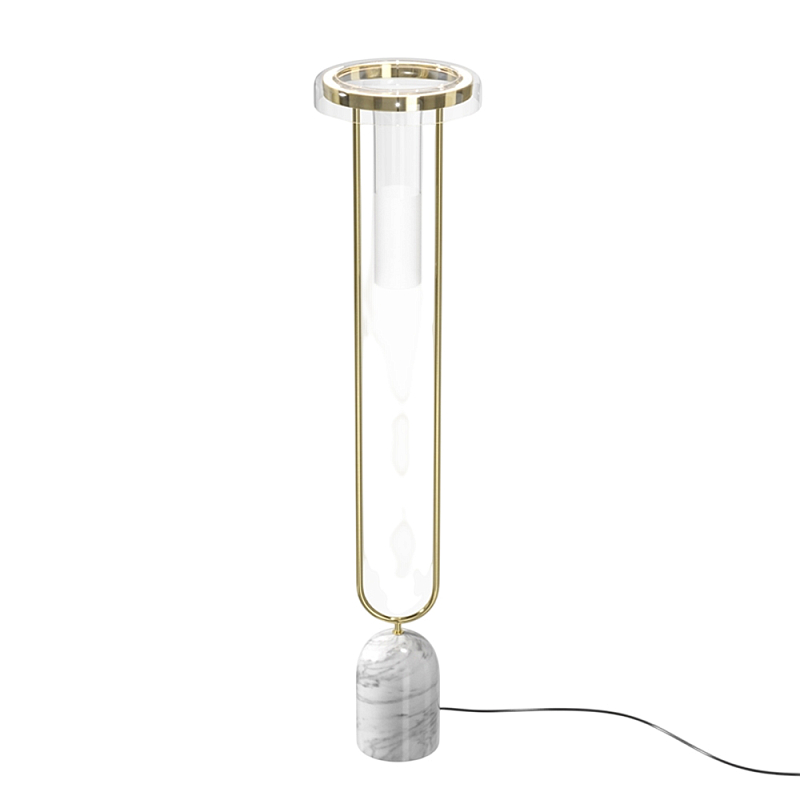 Напольный торшер светодионый Ikebana 3000К 24Вт Латунь Прозрачный в Липецке | Loft Concept 