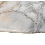 Столик журнальный с круглой мраморной столешницей на трех опорах Marble Stone Drawing варинант исполнения - 4 | Loft Concept в Липецке
