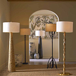 Торшер с фактурным массивным корпусом и тканевым цилиндрическим абажуром Textured Monolith варинант исполнения - 5 | Loft Concept в Липецке