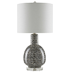 Настольная лампа с корпусом в форме амфоры и тканевым абажуром Warmth of Light варинант исполнения - 3 | Loft Concept в Липецке