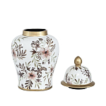 Ваза с нежным цветочным узором в пастельных тонах и крышкой с золотым акцентом Chinoiserie Ceramics варинант исполнения - 2 | Loft Concept в Липецке