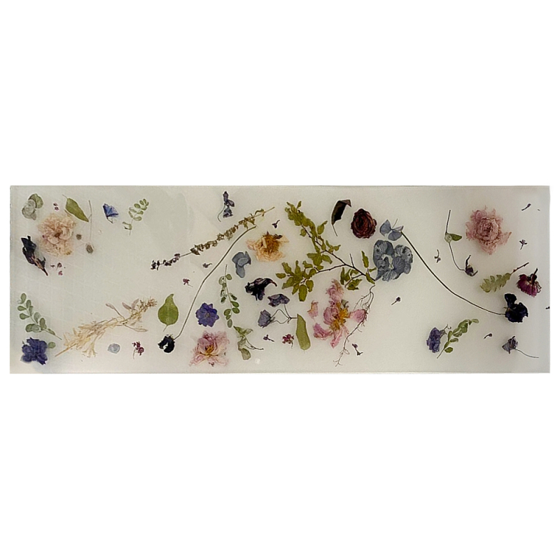 Поднос для ванны из эпоксидной смолы с цветами белая Epoxy Resin Flowers Bath Tray White Белый Мульти в Липецке | Loft Concept 